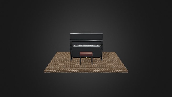 Black Piano 3 3D Model