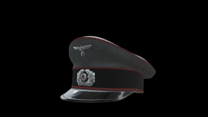 German Heer Crusher Cap 3D Model