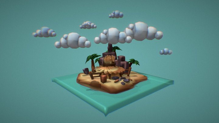 Fantasy Island 3D Model