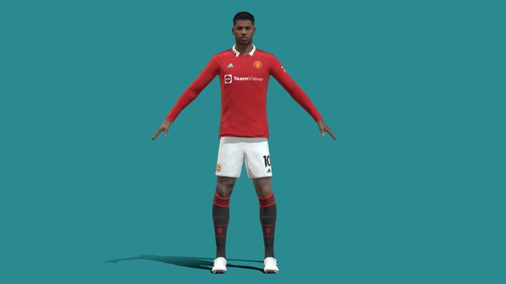 3D Rigged Marcus Rashford Manchester United 3D Model
