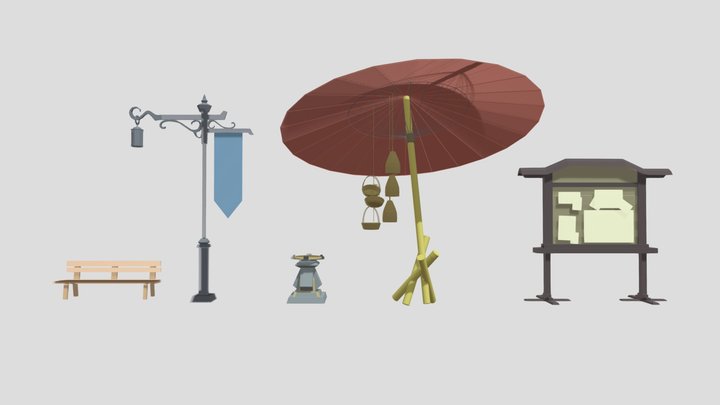 HW3 5 props Genshin Impact 3D Model