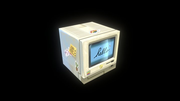 Handpainted Cube - Mechanic 3D Model