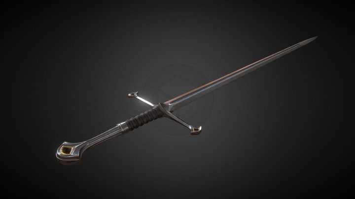 The Sword Of Aragorn lord of rings 3D Model