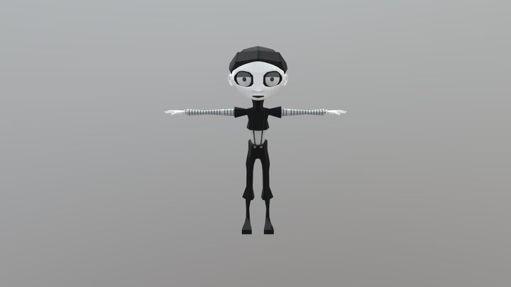 Lowpoly artstyle psycho character 3D Model