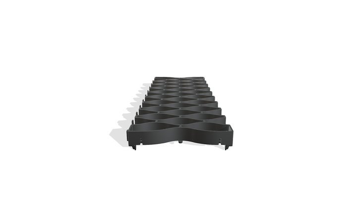 Flex Grid Black 500x200x30mm 3D Model