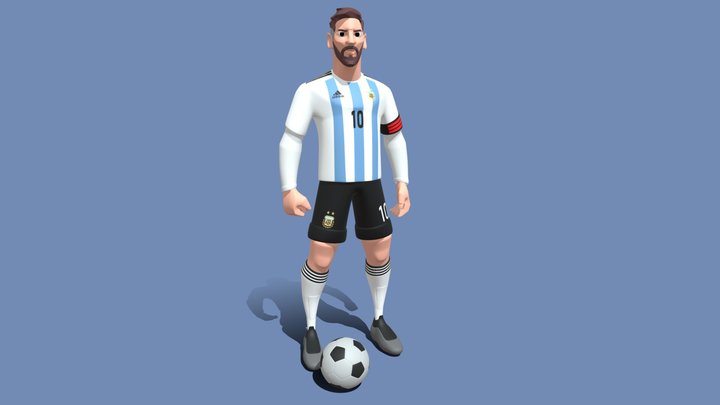 3D LEO MESSI CARTOON CHARACTER 3D Model