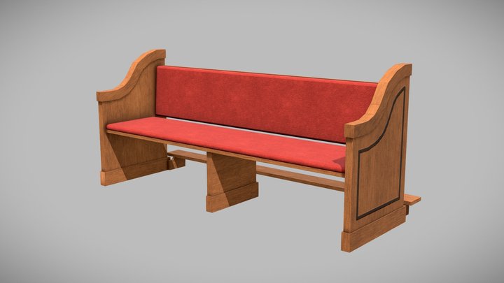 Church Bench 3D Model