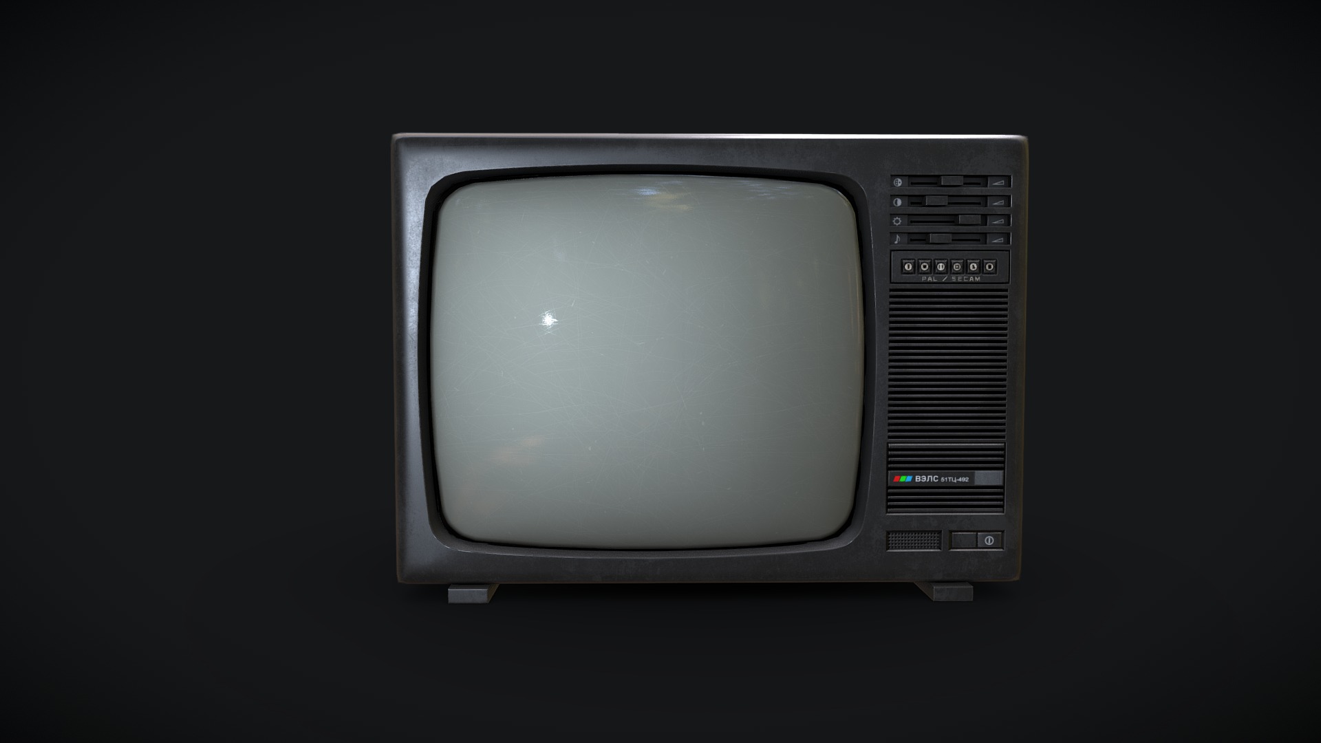 3D model VELS - This is a 3D model of the VELS. The 3D model is about a black rectangular television.