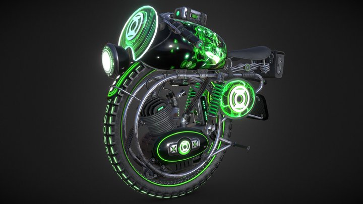 Green Lantern Monobike 3D Model