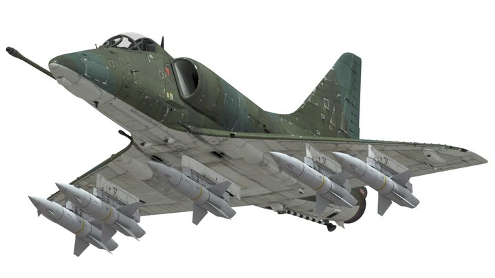 A-4E Skyhawk with AGM-12B Bullpup – Kostenloses 3D-Modell STL