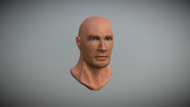 Fantasy male head 3D Model