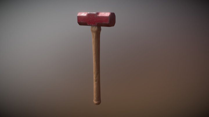 Worn Sledgehammer realistic model 3D Model