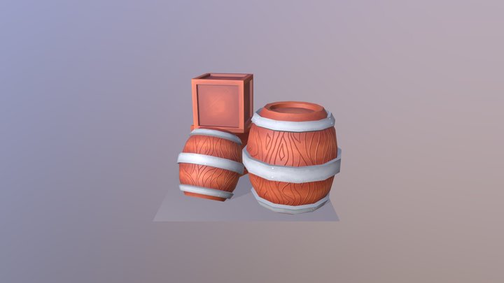 Crate and Barrel Scene 3D Model