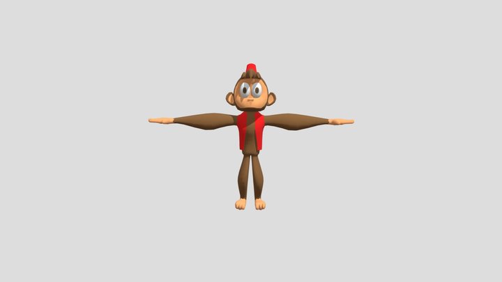 Low Poly Monkey 3D Model