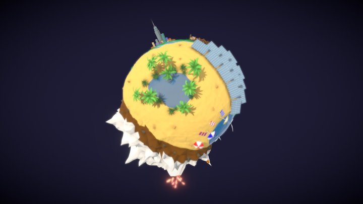 Low Poly Earth 3D Model