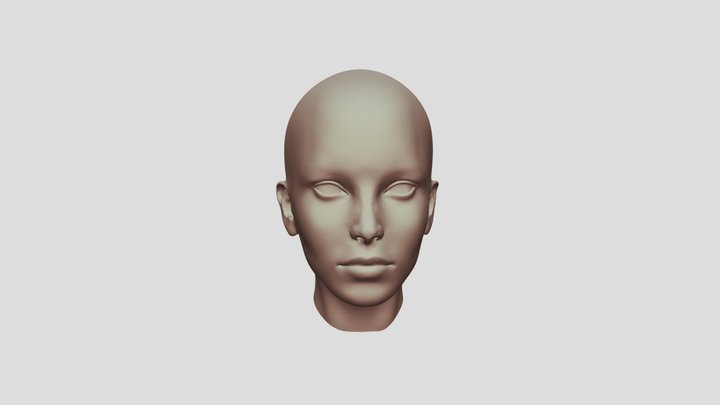 Female Head Sculpted +Uv Map 3D Model