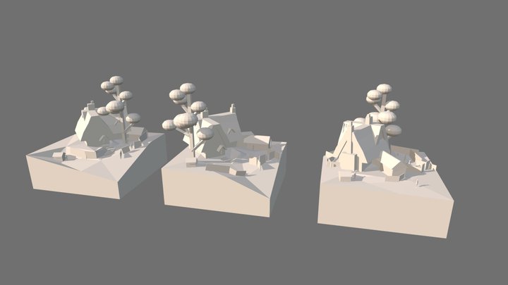 Grandma's House - Diorama and House blockout 3D Model