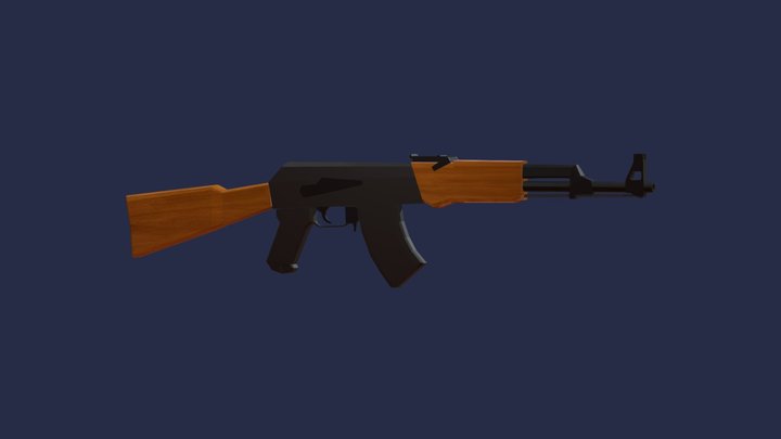 AK47 low poly Tarea Modelado 2 3D Model