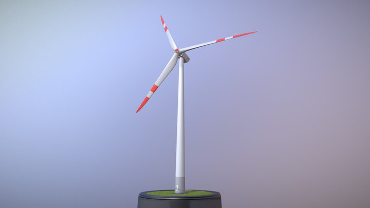 Windkraftanlage mit Eingang 3D Model