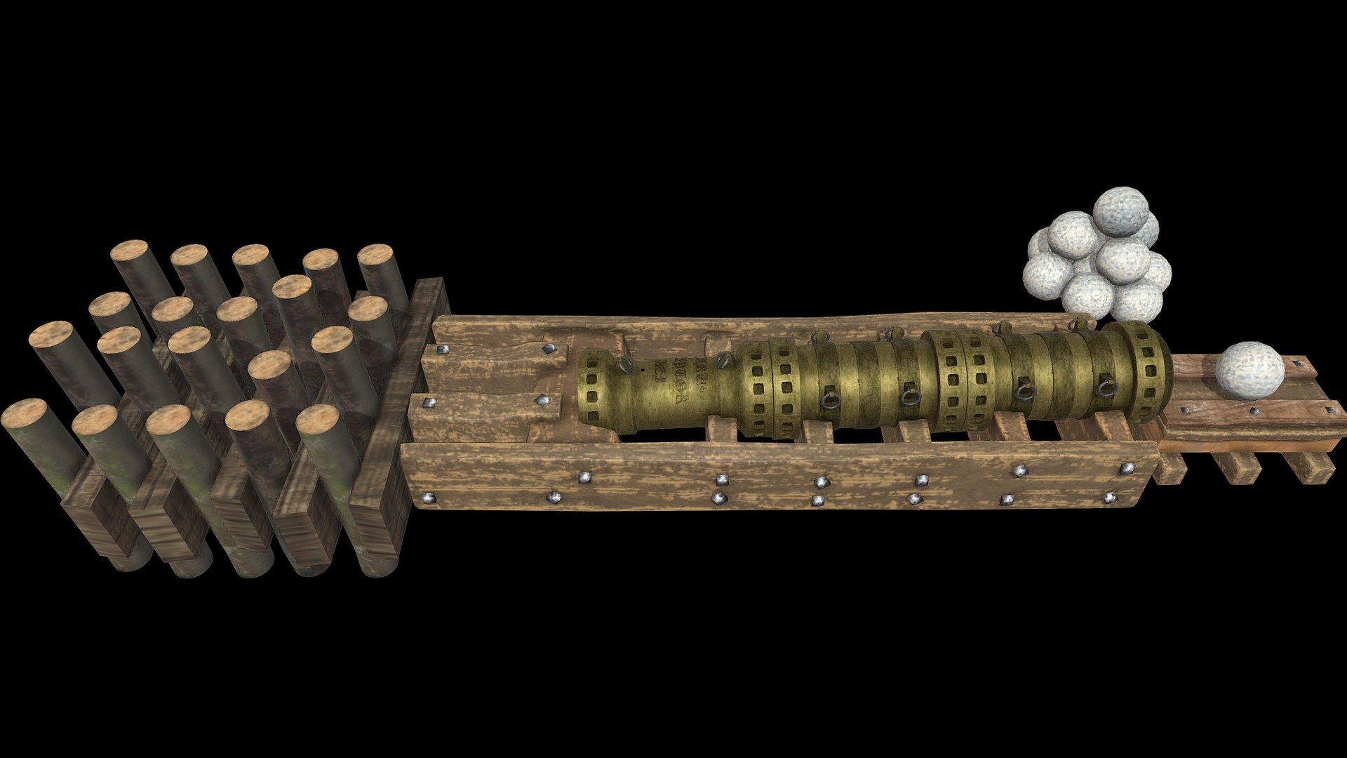medieval siege bombard (low poly) Download Free 3D model by Götz von