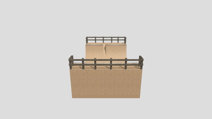 Half Pipe Textured 3D Model