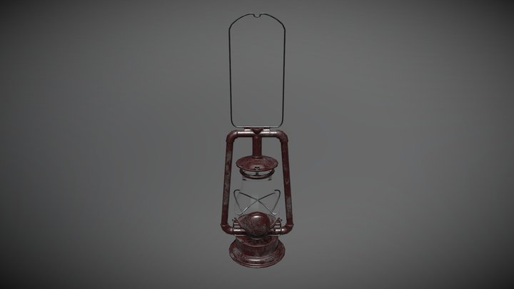 Old oil lamp 3D Model