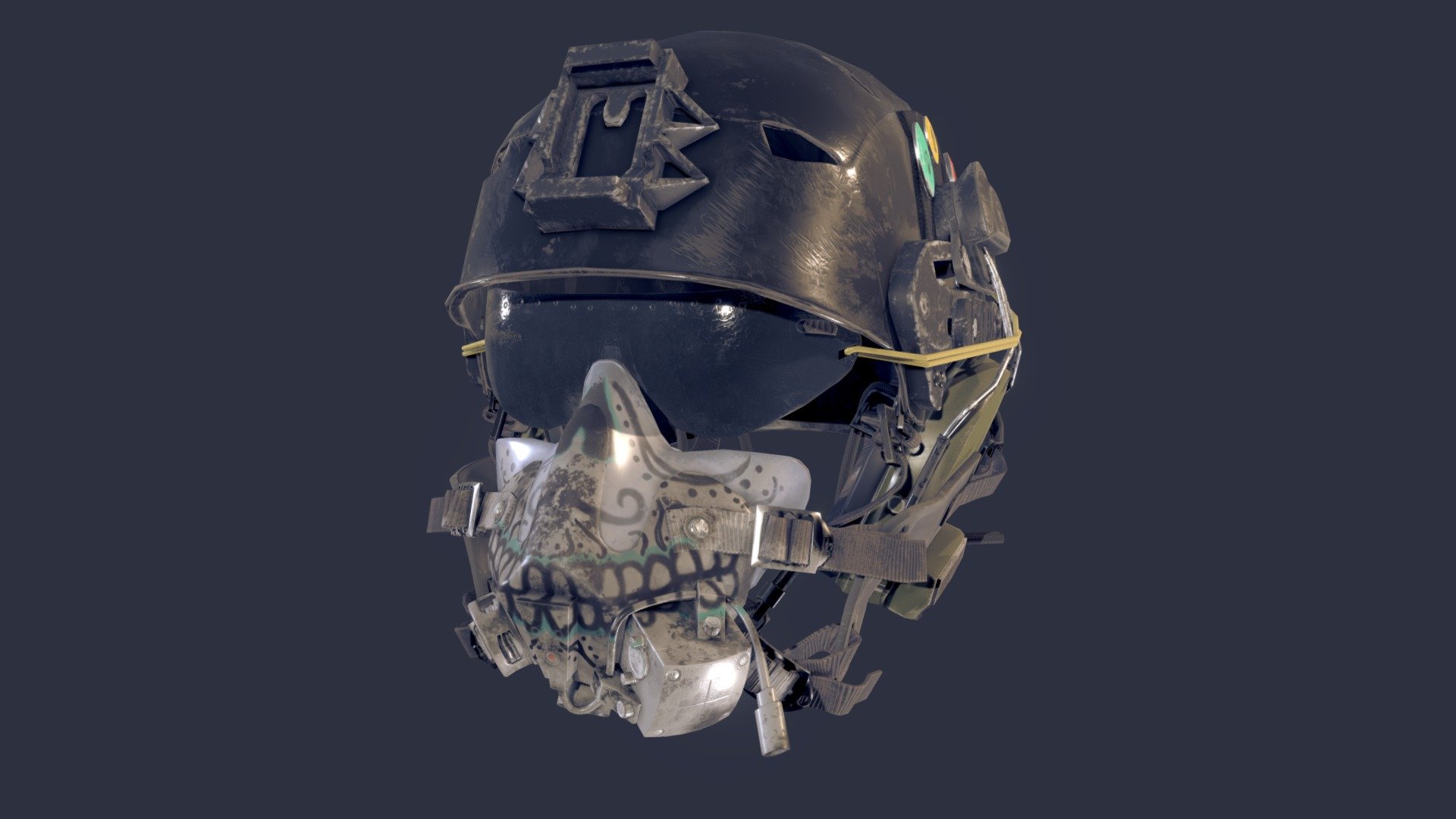 Modern Football Helmet with various Facemasks 3D model 3D