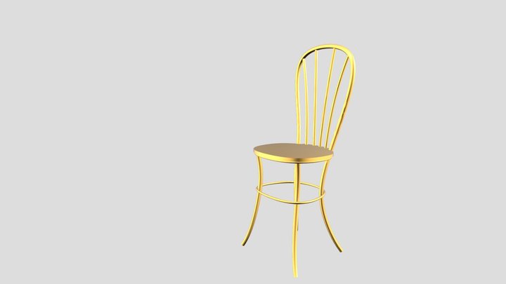 Golden Chair & Leather 3D Model