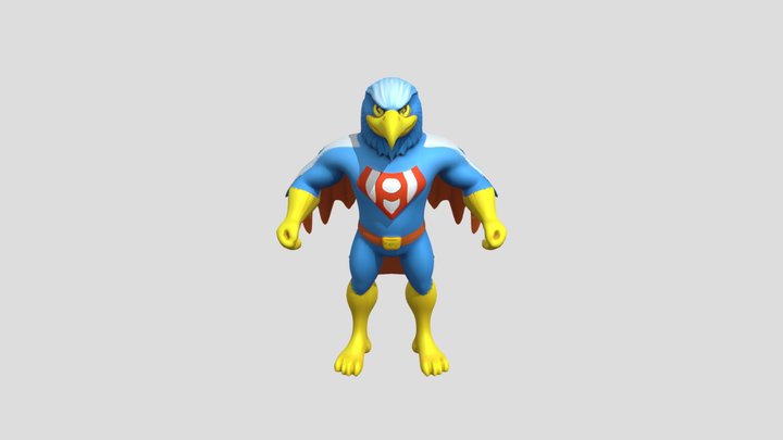 anthropomorphic eagle superhero 3D Model