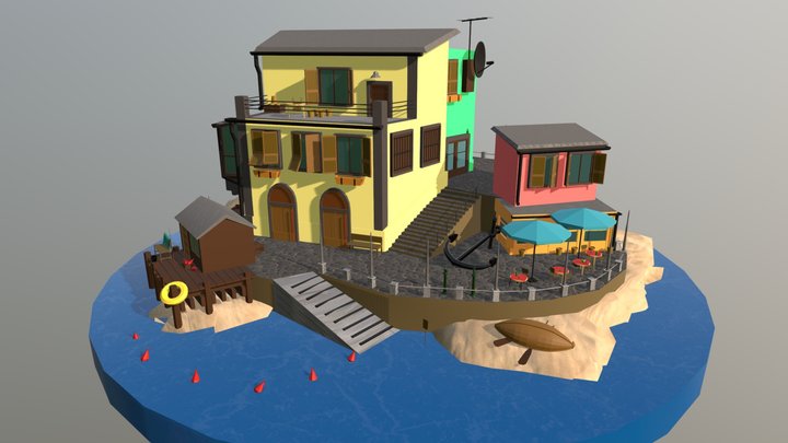 Low-poly Island 3D Model