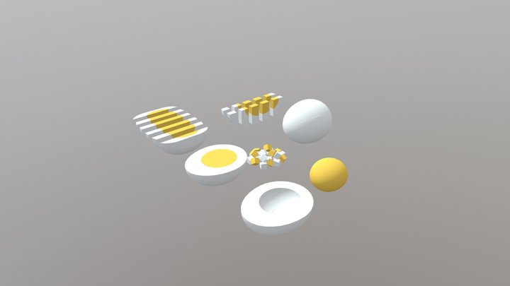 Hard Boiled Egg Cooking Set 3D Model