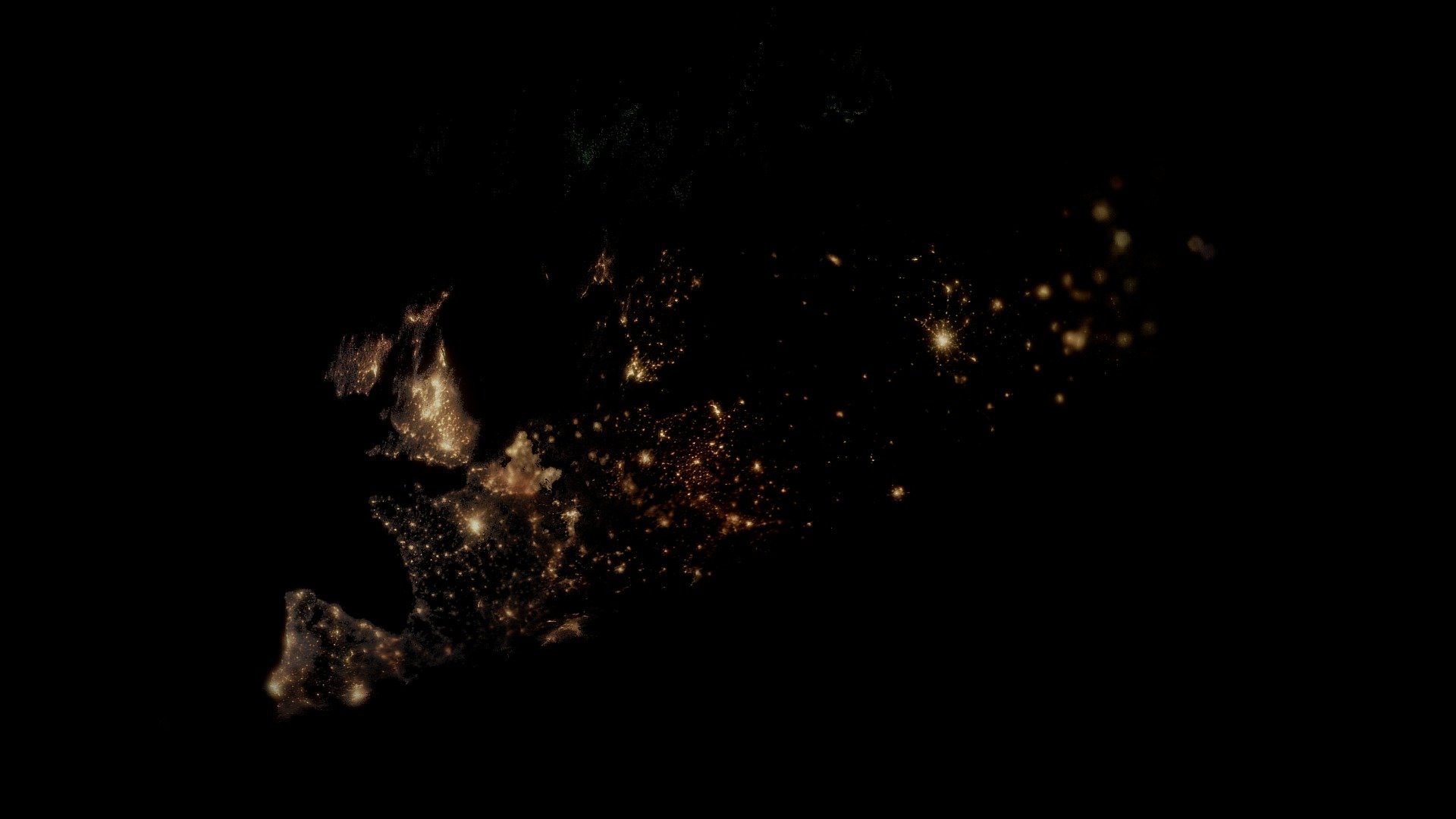 Wester Europe to Russia at night