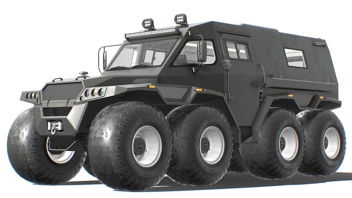 Avtoros Shaman 8x8 Black Edition 3D Model