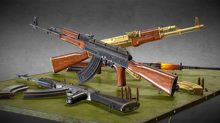 AK-47 Skin Collection 3D Model