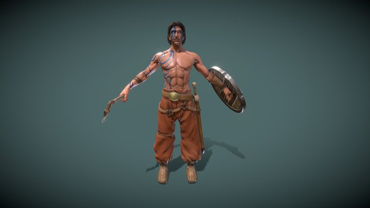 PIctish Warrior 3D Model