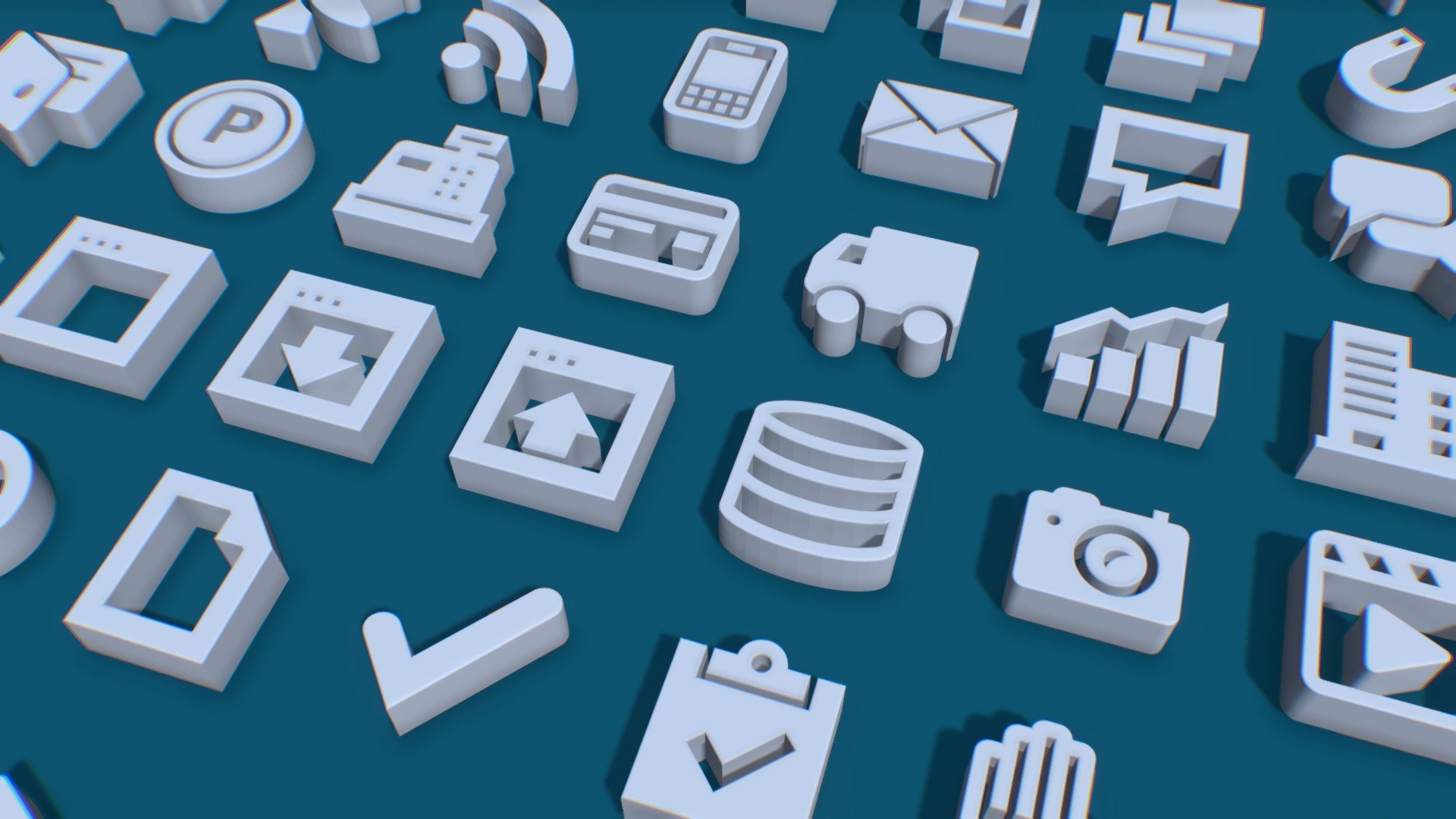 100 User Interface Icons - Buy Royalty Free 3D model by Prelight Media ...