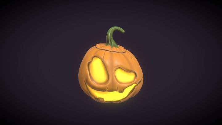 Stylized Jack-o'-lantern pumpkin 3D Model