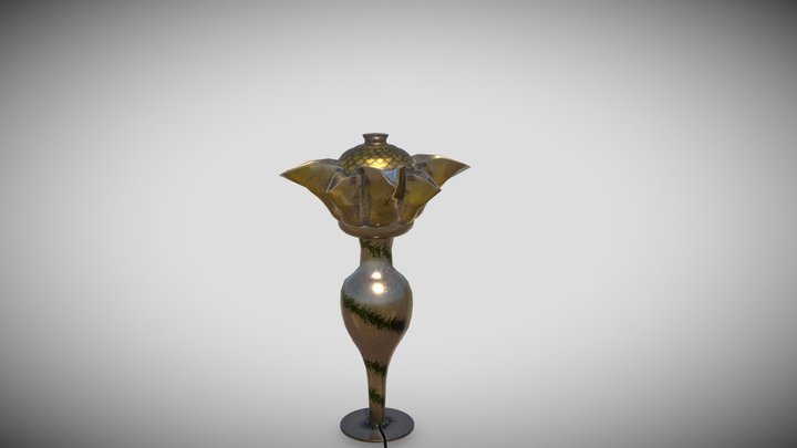 Art Nouveau Styled Table Lamp 3D Model
