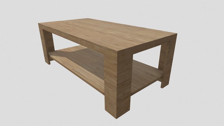 Wooden Coffee Table 3D Model