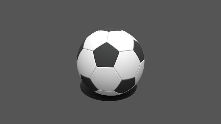 Low Poly Cartoon Football Ball Free 3D Model