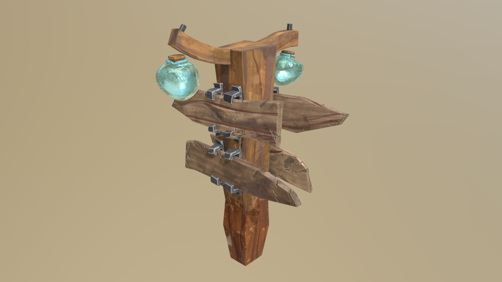 Old Wooden Trail Sign - 3D model by Andy Woolwine (@TheWoolyArtist ...