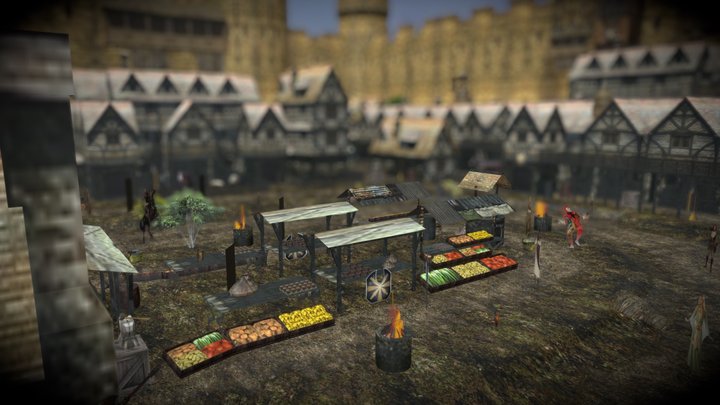 Medieval town free – Modelo 3D gratuito STL