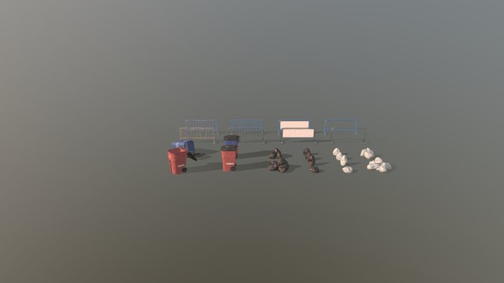 Modern Street Props 3D Model