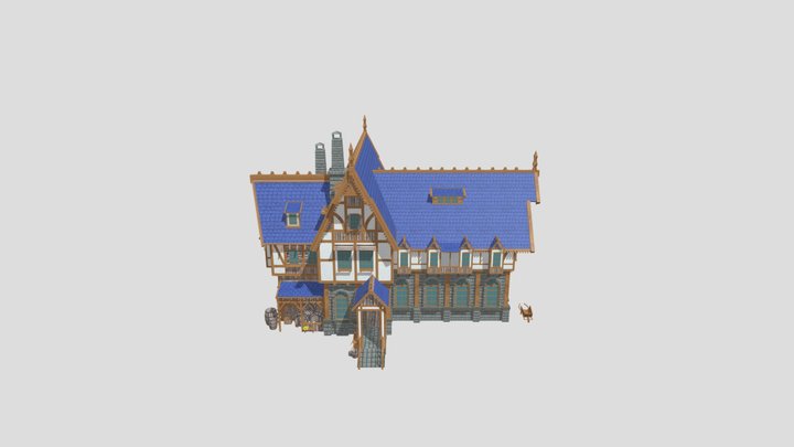 Fantasy Medieval Inn 3D Model
