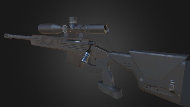Savage 338 LAPUA Rifle 3D Model