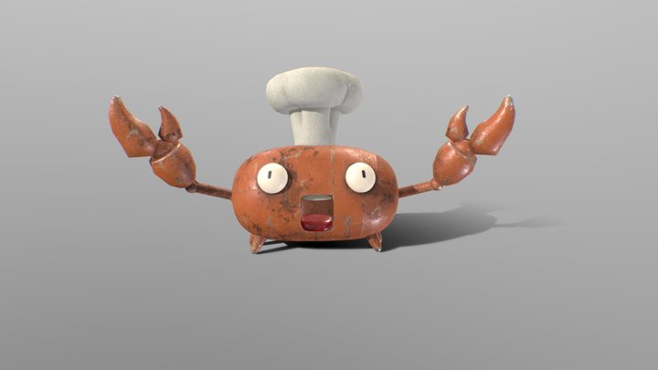 Crabby Wok Chef 3D Model
