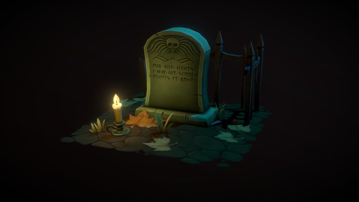 Stylised Grave 3D Model