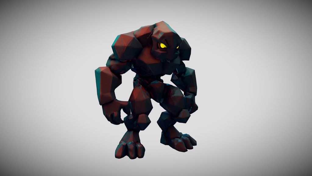 Rock Golem Lowpoly Handpainted