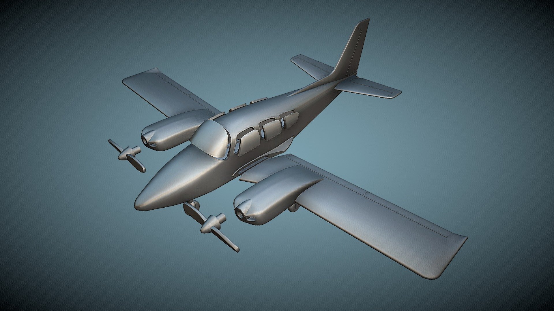 Gulfstream American GA-7 Cougar - 3D Printable - Buy Royalty Free 3D ...