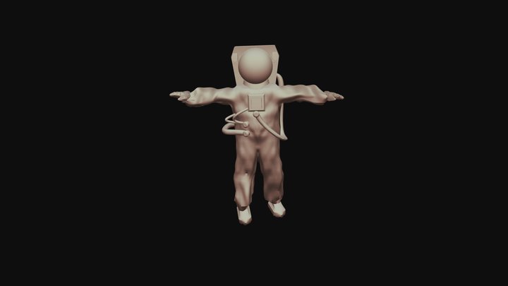 Astronaut model with a rig 3D Model